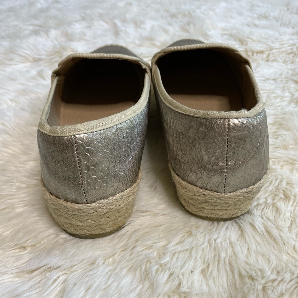 JUMP Silver Metallic Espadrille Flats 38 - Picture 4 of 6